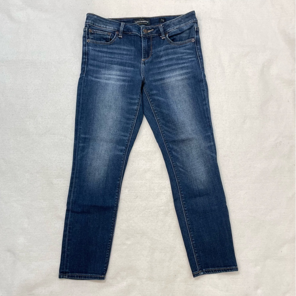 Lucky Brand Lolita Crop denim jeans some whiskering Size 6, waist 28‌